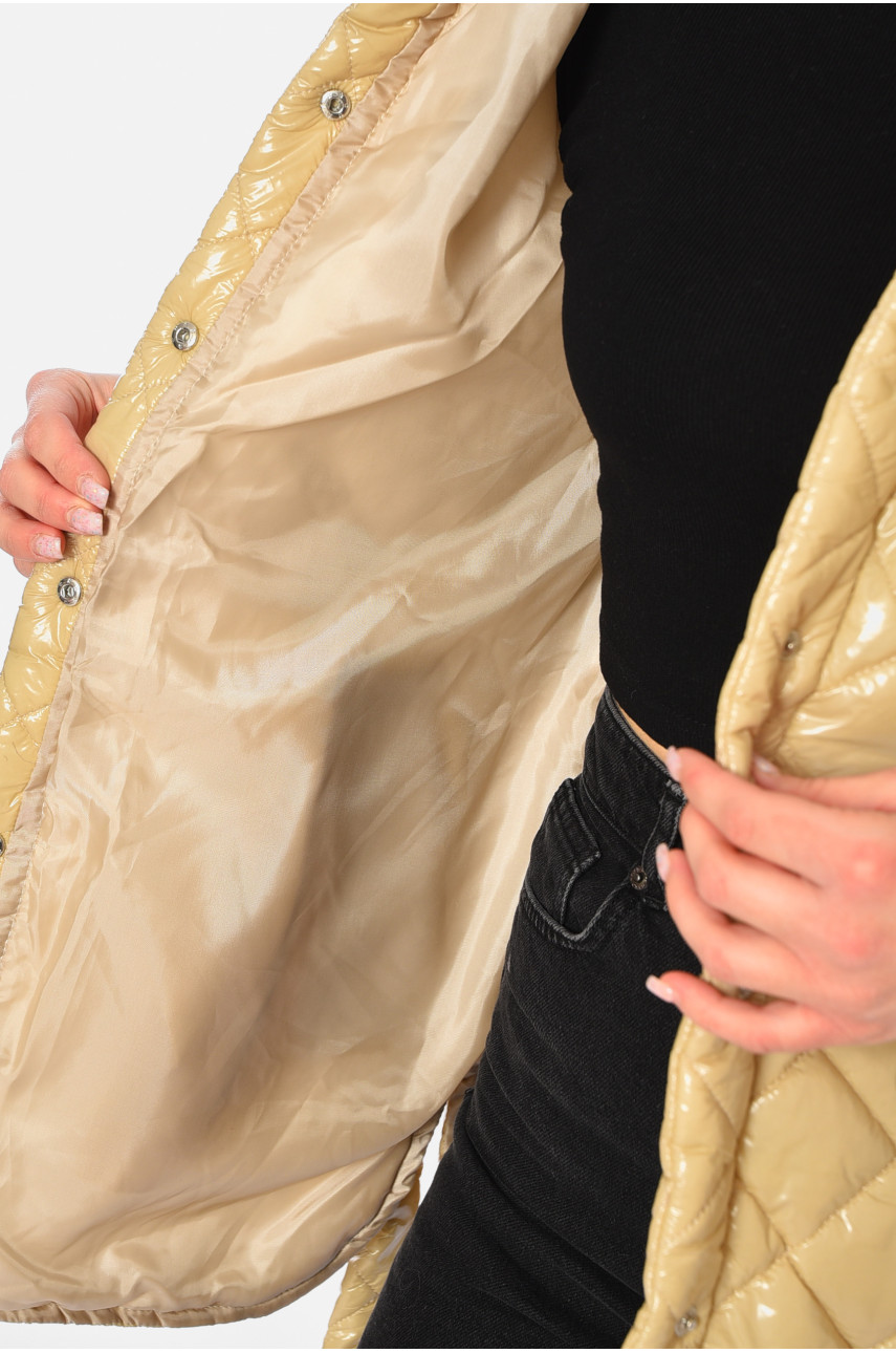 Куртка жіноча демісезонна бежевого кольору 5635 194655