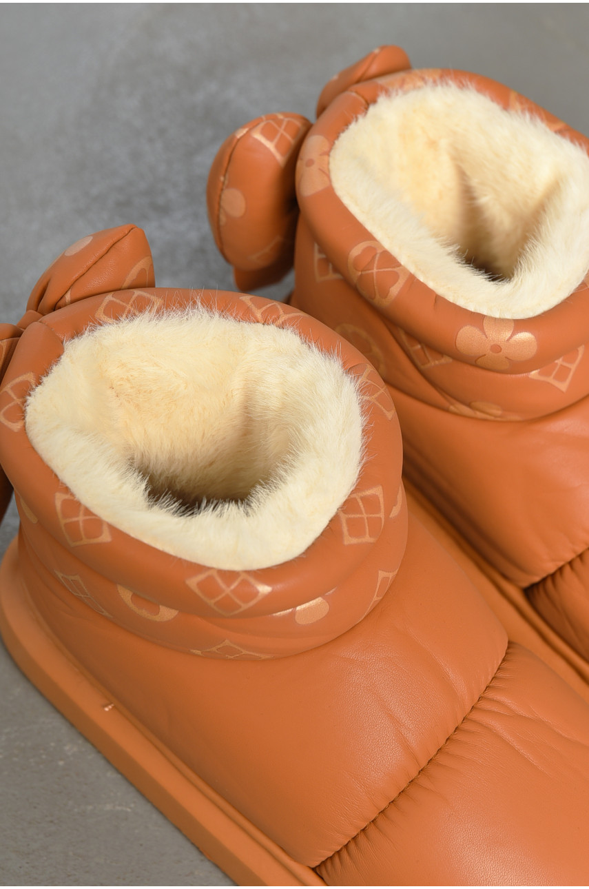 Угги женские на меху кирпичного цвета 6266 194711