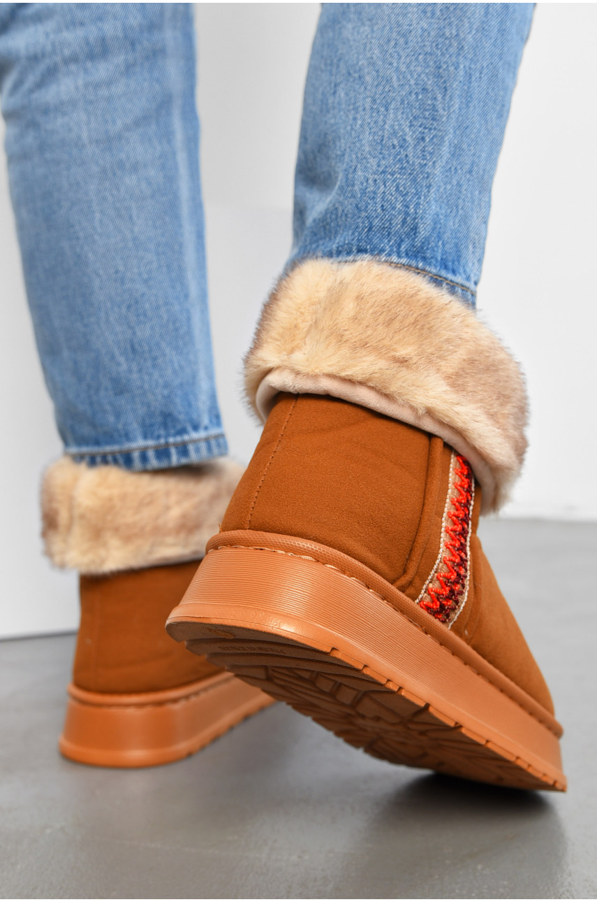 Уггі жіночі на хутрі коричневого кольору 6265 194714