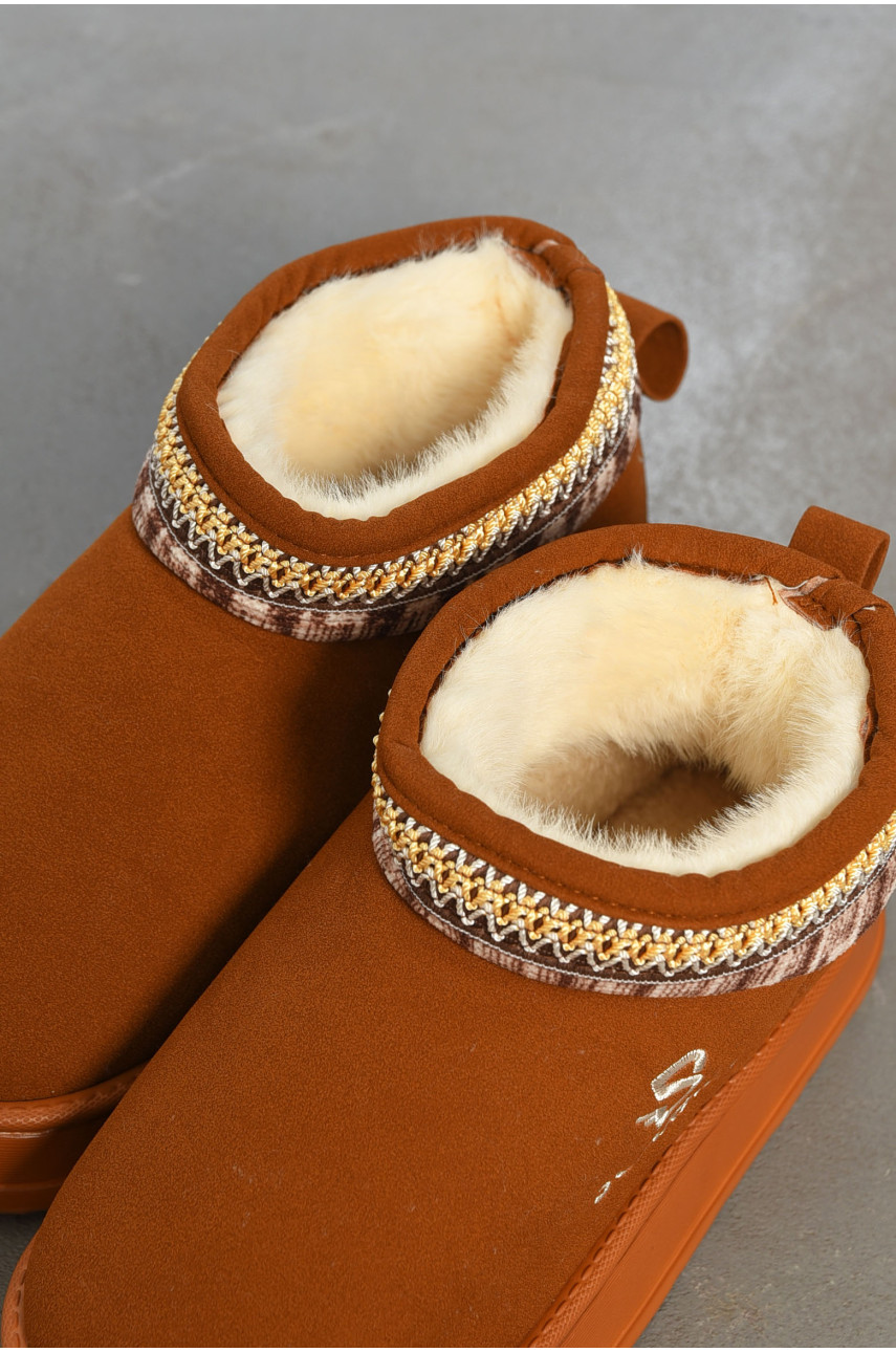 Уггі жіночі на хутрі коричневого кольору 6263 194717