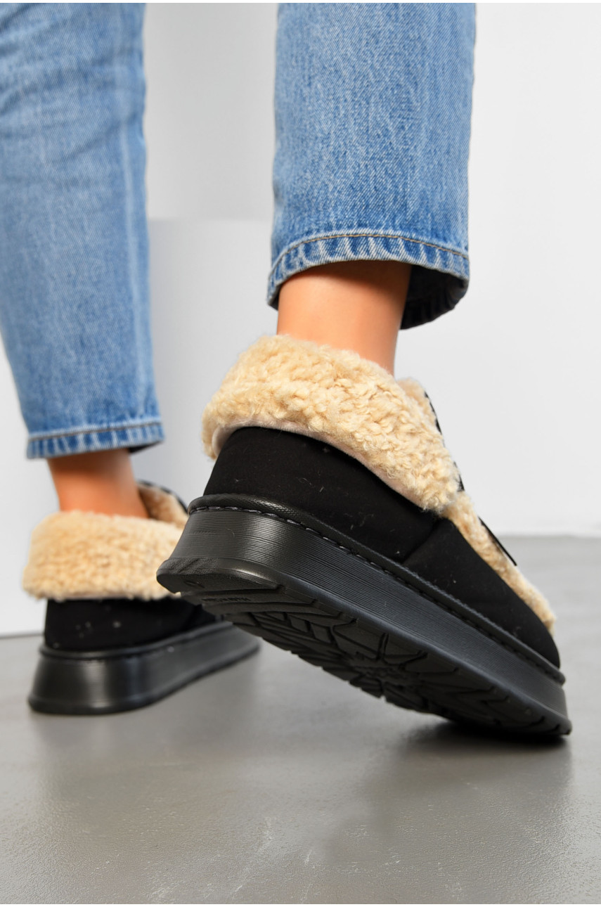 Уггі жіночі на хутрі чорного кольору 6262 194719