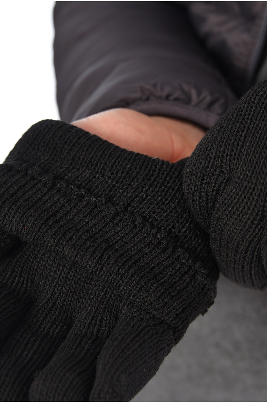 Рукавички чоловічі подвійні акрилові чорного кольору 002 194723