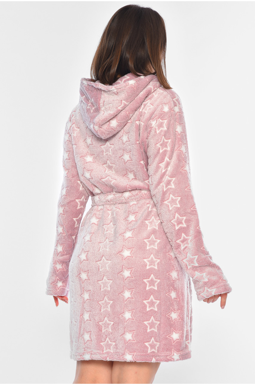 Халат женский пудрового цвета с принтом 25В-2 194750