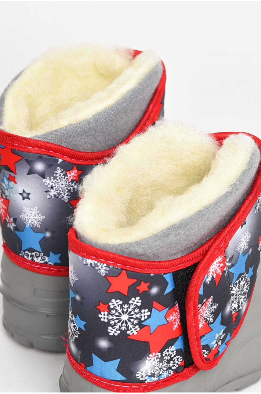 Дутики дитячі на хутрі сірого кольору 085 194757 Дутики дитячі на хутрі сірого кольору 085 194757