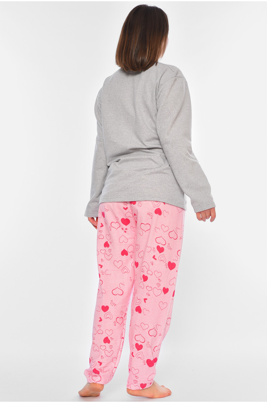 Жіноча піжама на байці сірого кольору 15339 194759