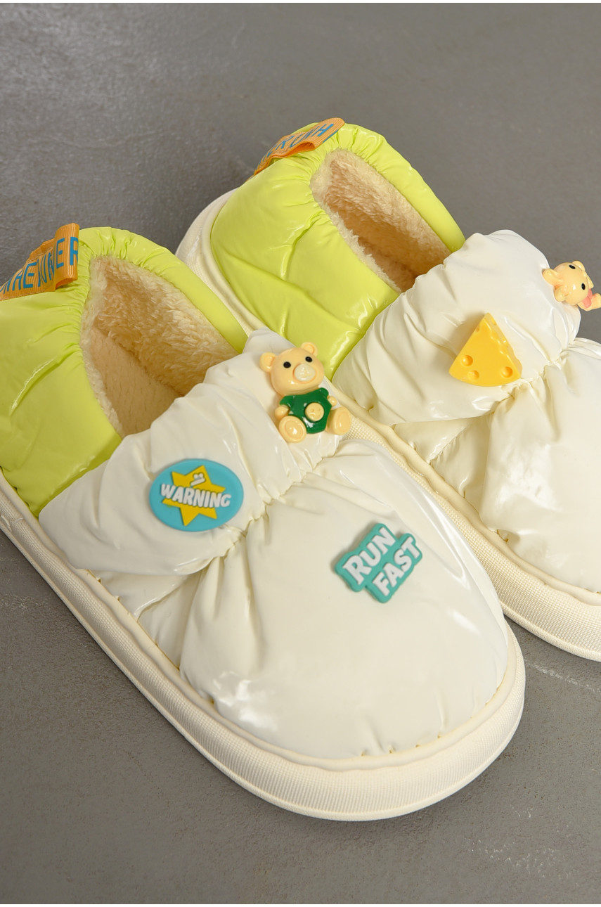 Капці домашні жіночі білого кольору 2928-1 194779 Капці домашні жіночі білого кольору 2928-1 194779