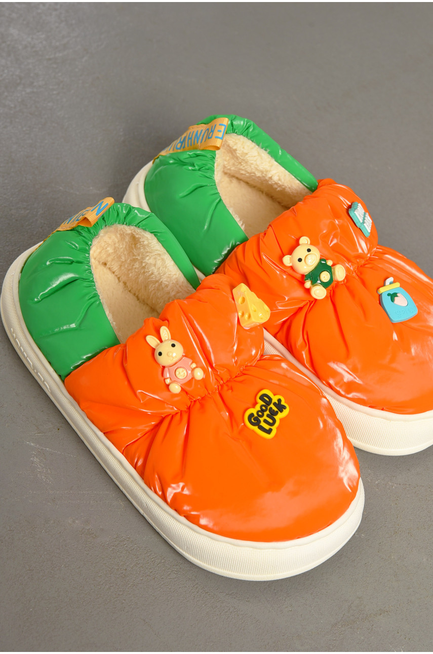 Капці домашні жіночі помаранчевого кольору 2928-3 194783