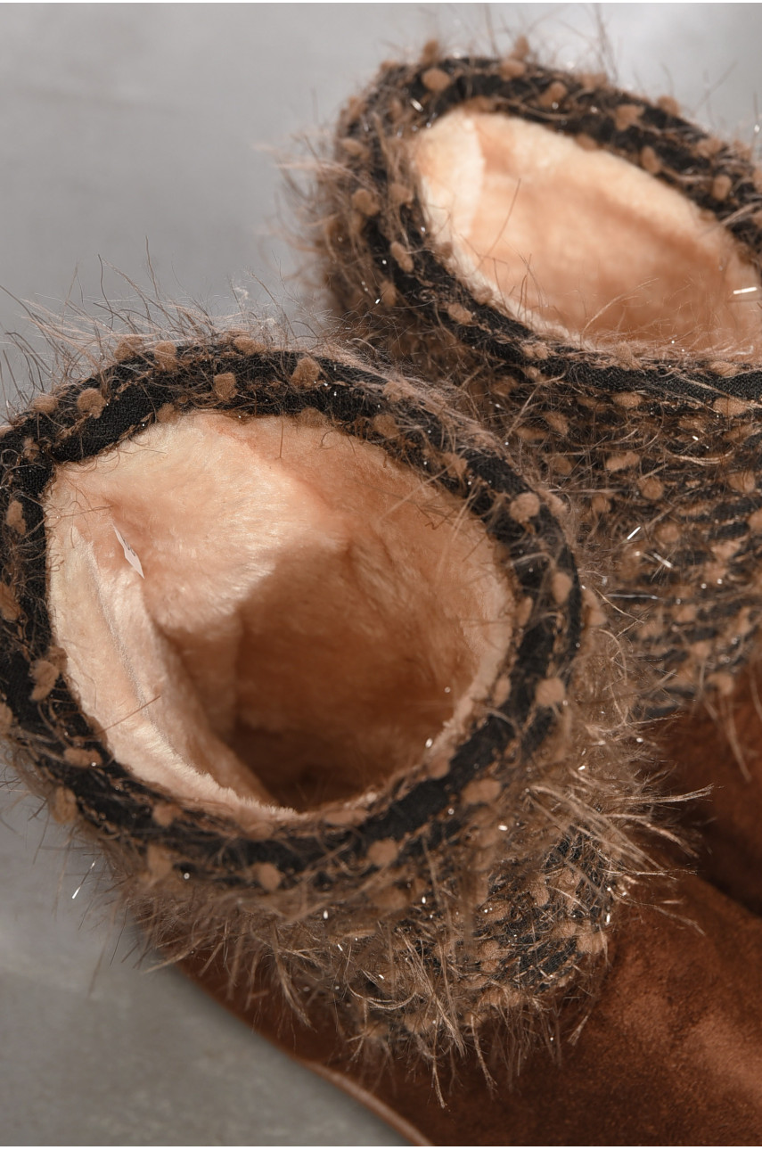 Угги женские коричневого цвета искуственная замша 920 194795