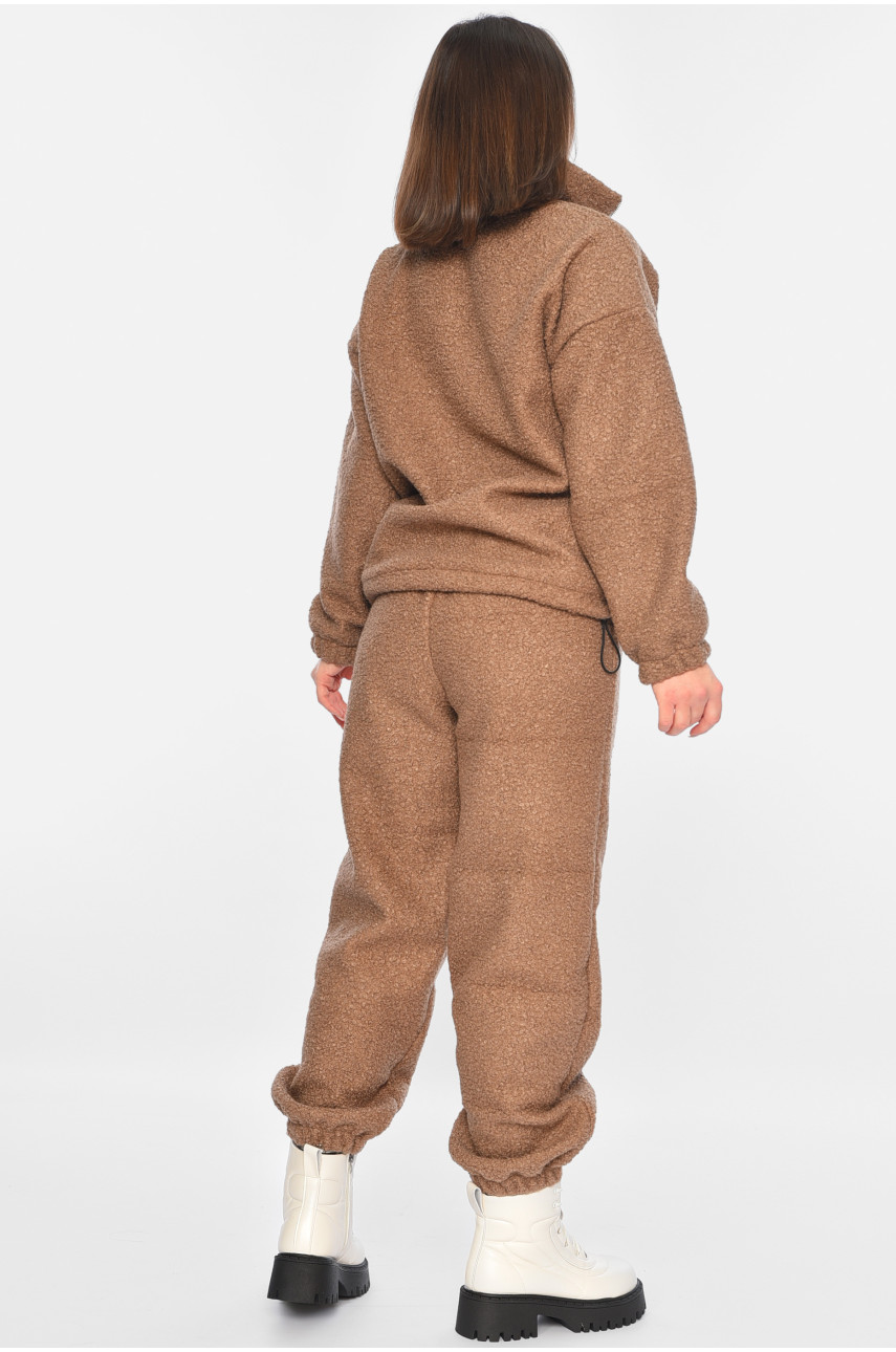 Спортивний костюм жіночий тедді коричнивого кольору 1211 194810