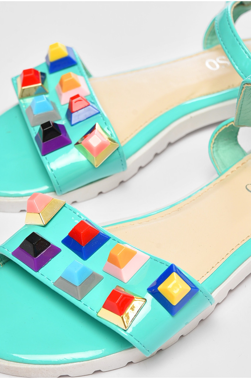 Босоніжки жіночі бірюзового кольору 18-52161 194817