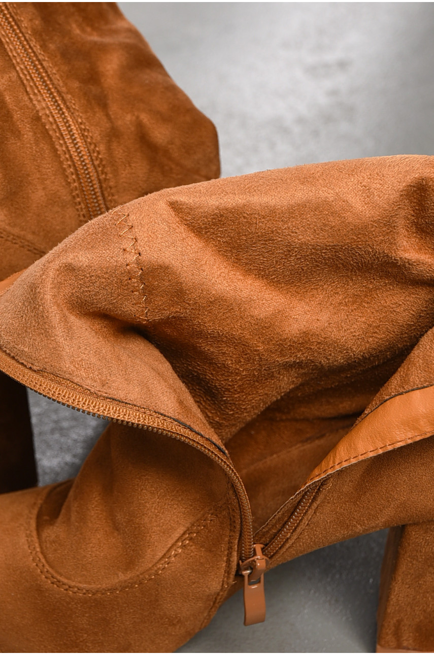 Полусапоги женские демисезонные коричневого цвета 1074-17 194825