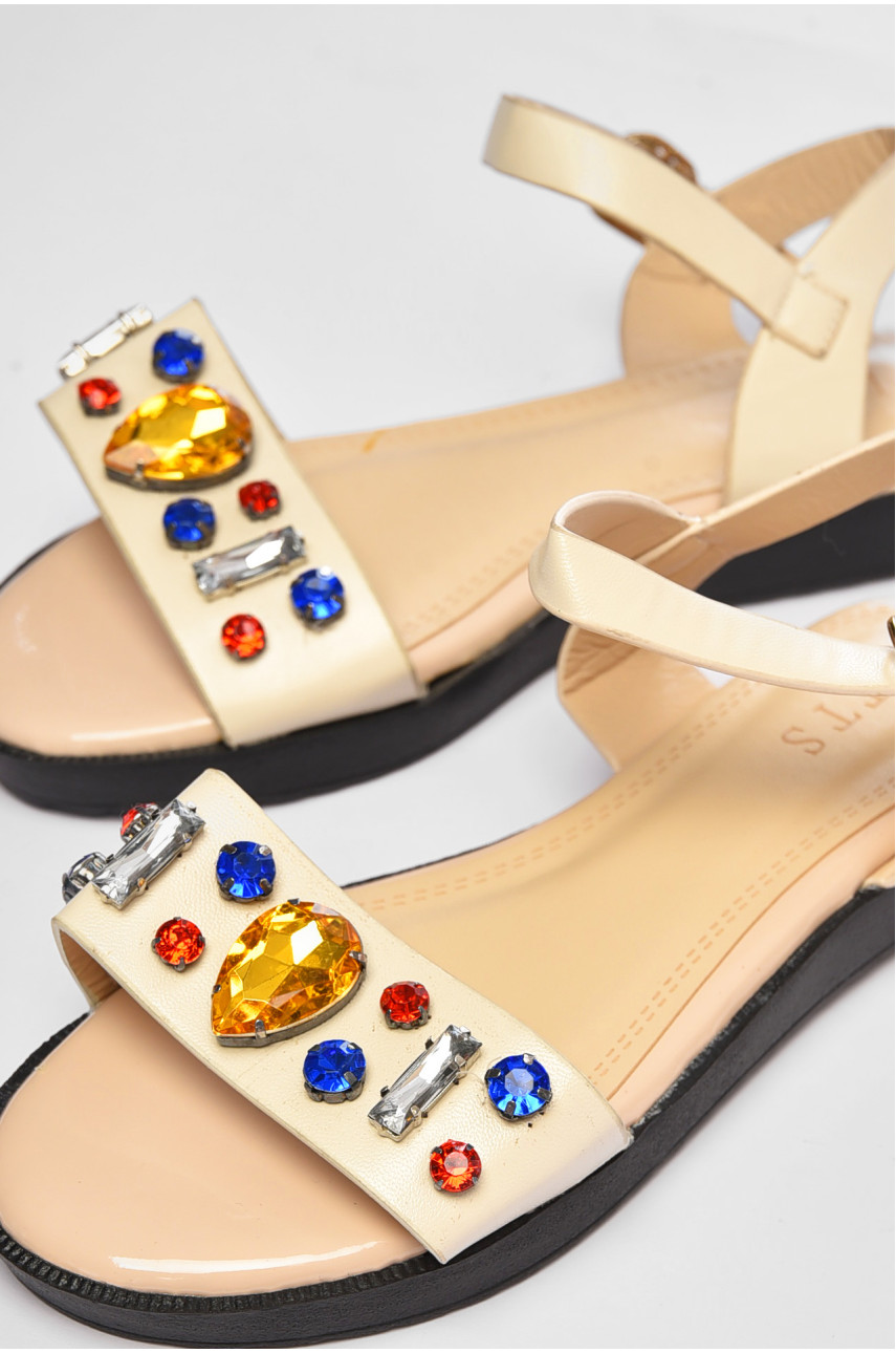 Босоножки женские бежевого цвета 18-51366 194826 Босоножки женские бежевого цвета 18-51366 194826