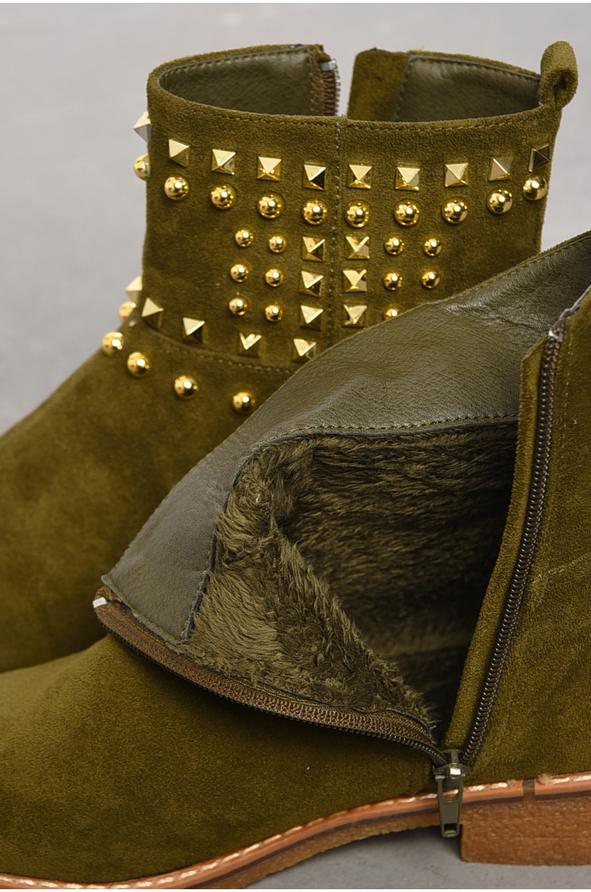 Полусапоги женские демисезонные тёмно-зелёного цвета 9096-29 194839 Полусапоги женские демисезонные тёмно-зелёного цвета 9096-29 194839