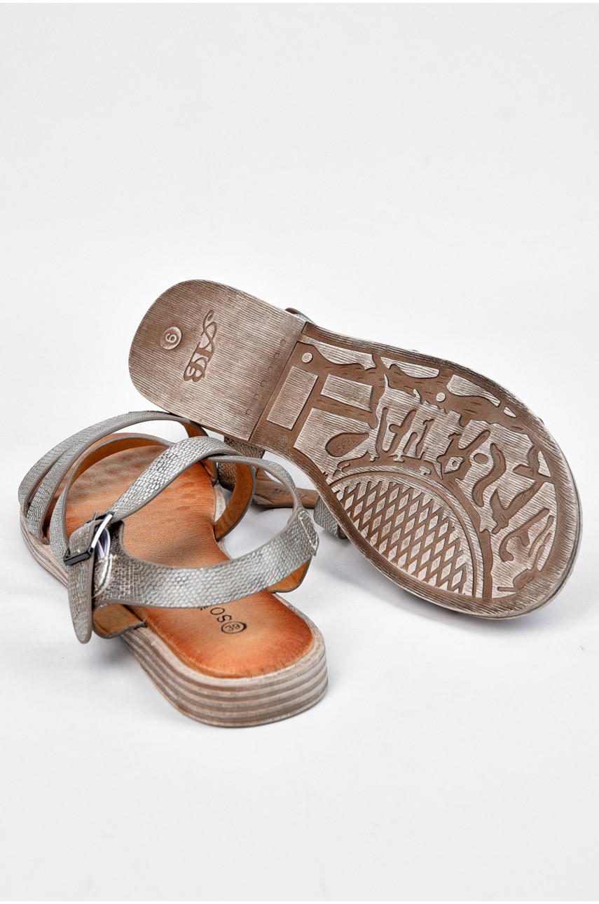 Босоножки женские серебристого цвета 21-69370 194844