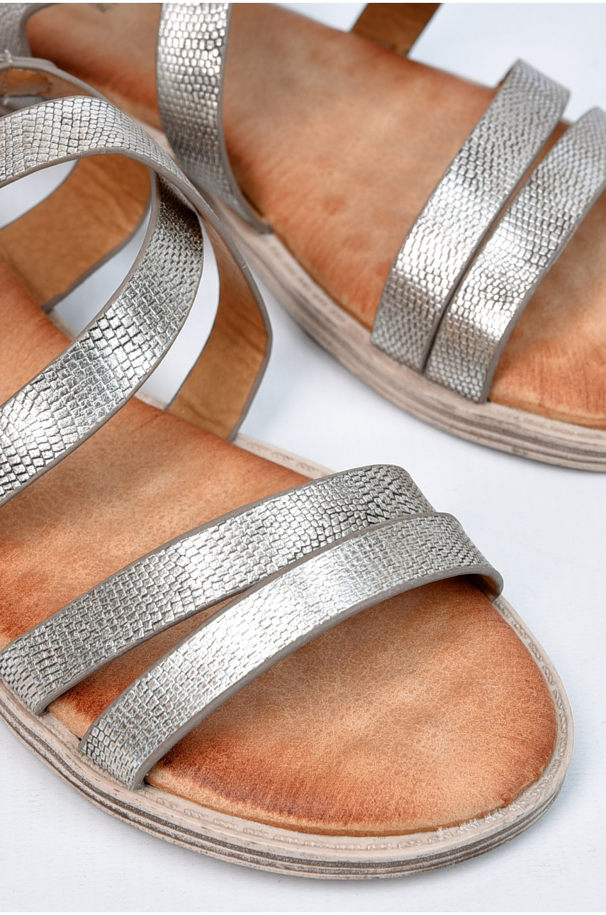 Босоножки женские серебристого цвета 21-69370 194844