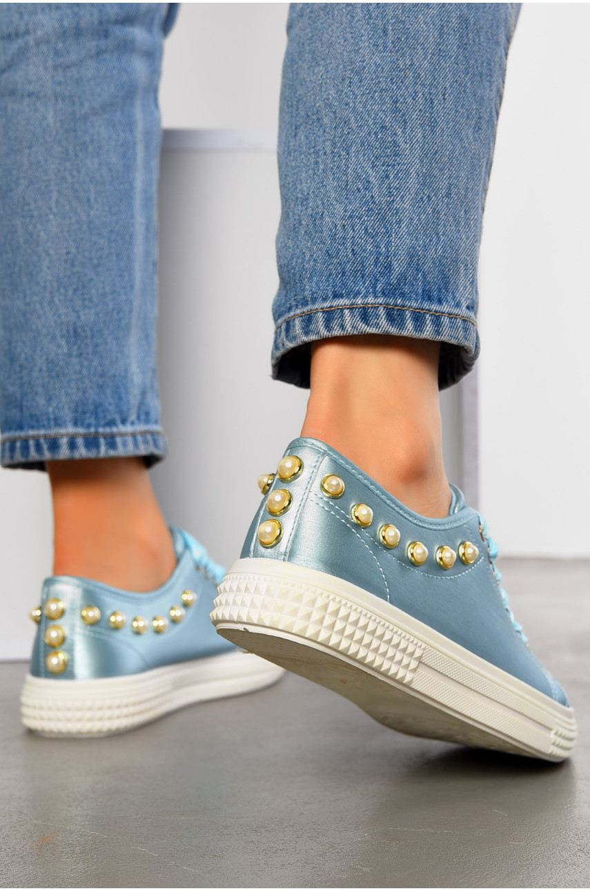 Кросівки жіночі блакитного кольору на шнурівці 18-01037 194870 Кросівки жіночі блакитного кольору на шнурівці 18-01037 194870