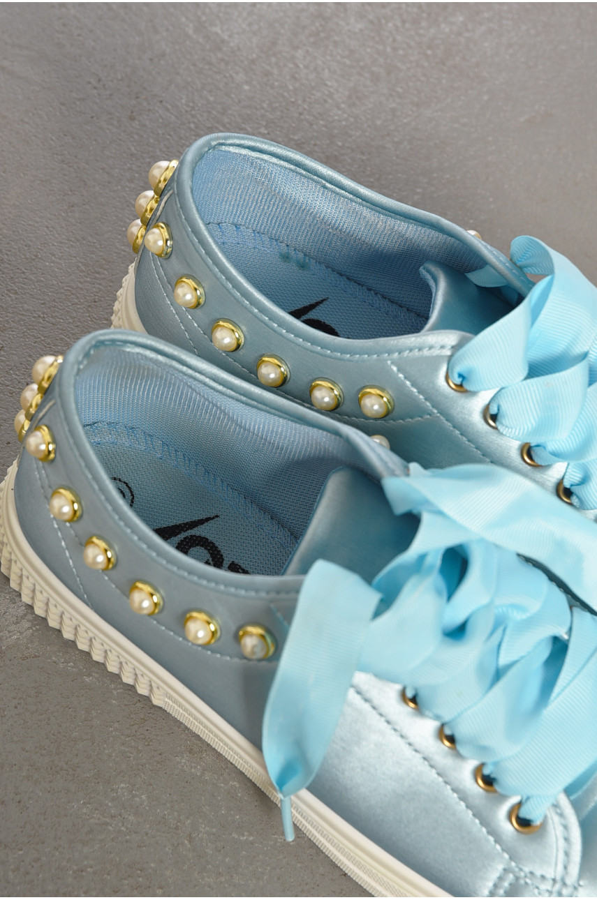 Кросівки жіночі блакитного кольору на шнурівці 18-01037 194870 Кросівки жіночі блакитного кольору на шнурівці 18-01037 194870