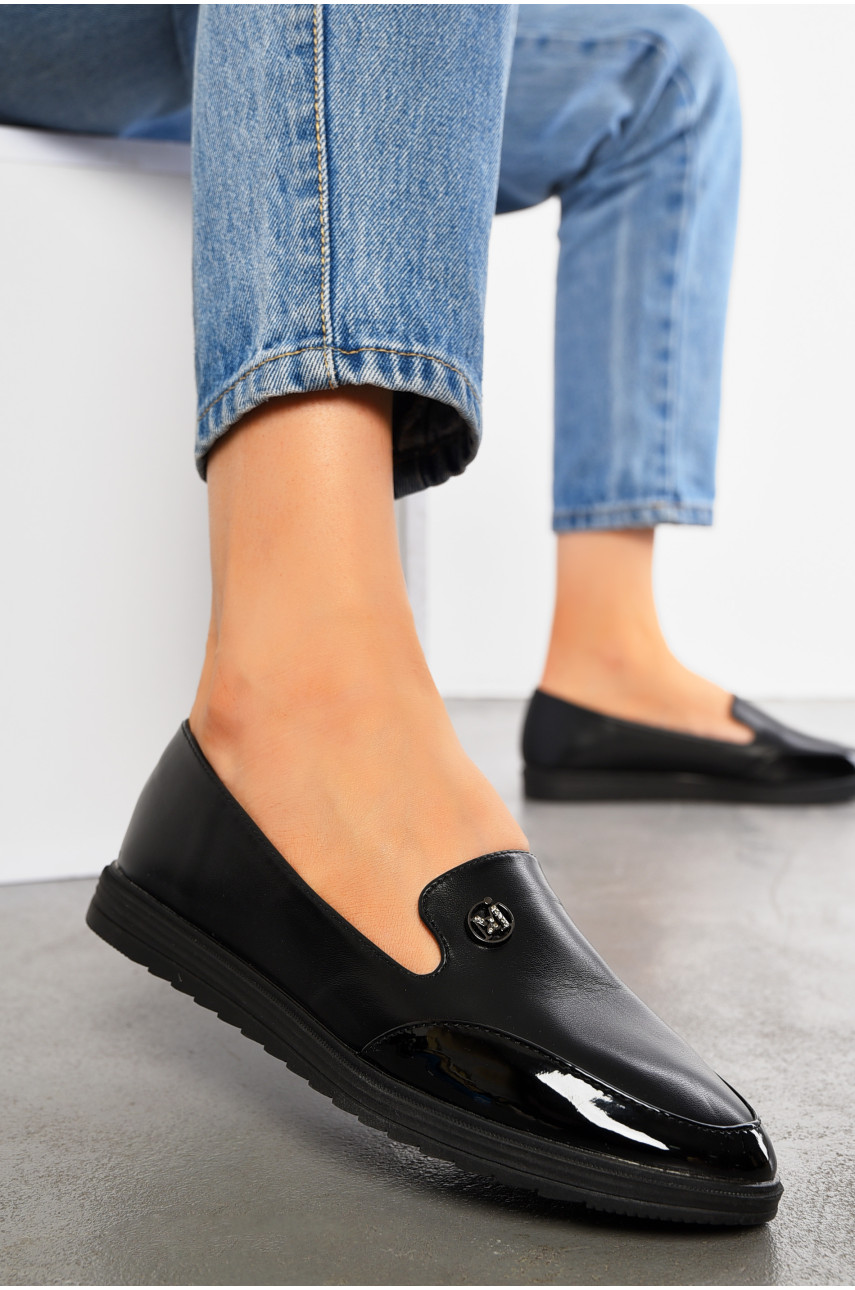 Туфлі-лофери жіночі чорного кольору 19-64177 194871