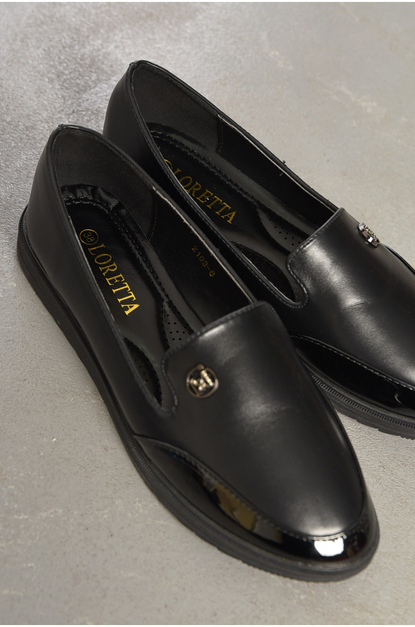 Туфлі-лофери жіночі чорного кольору 19-64177 194871 Туфлі-лофери жіночі чорного кольору 19-64177 194871