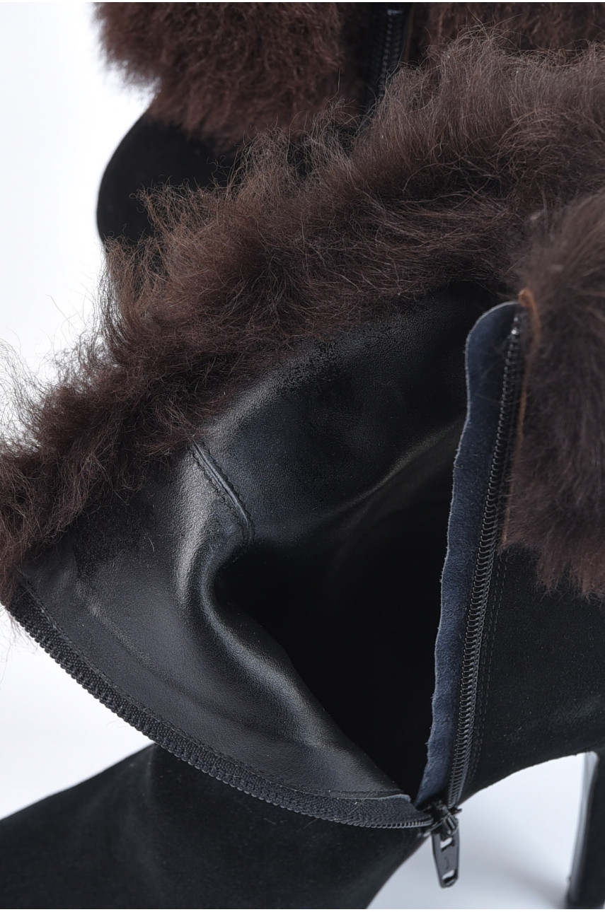 Полусапоги женские зимние черного цвета 7578 194919