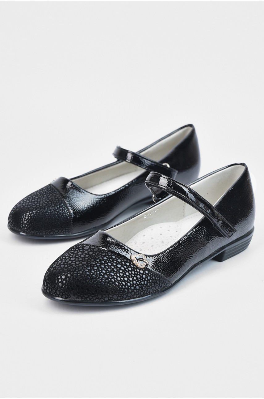 Туфлі для дівчинки чорного кольору на ліпучці 1962870 194954