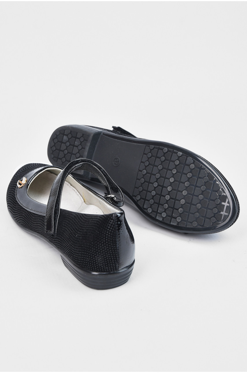 Туфлі для дівчинки чорного кольору на ліпучці 1962874 194957