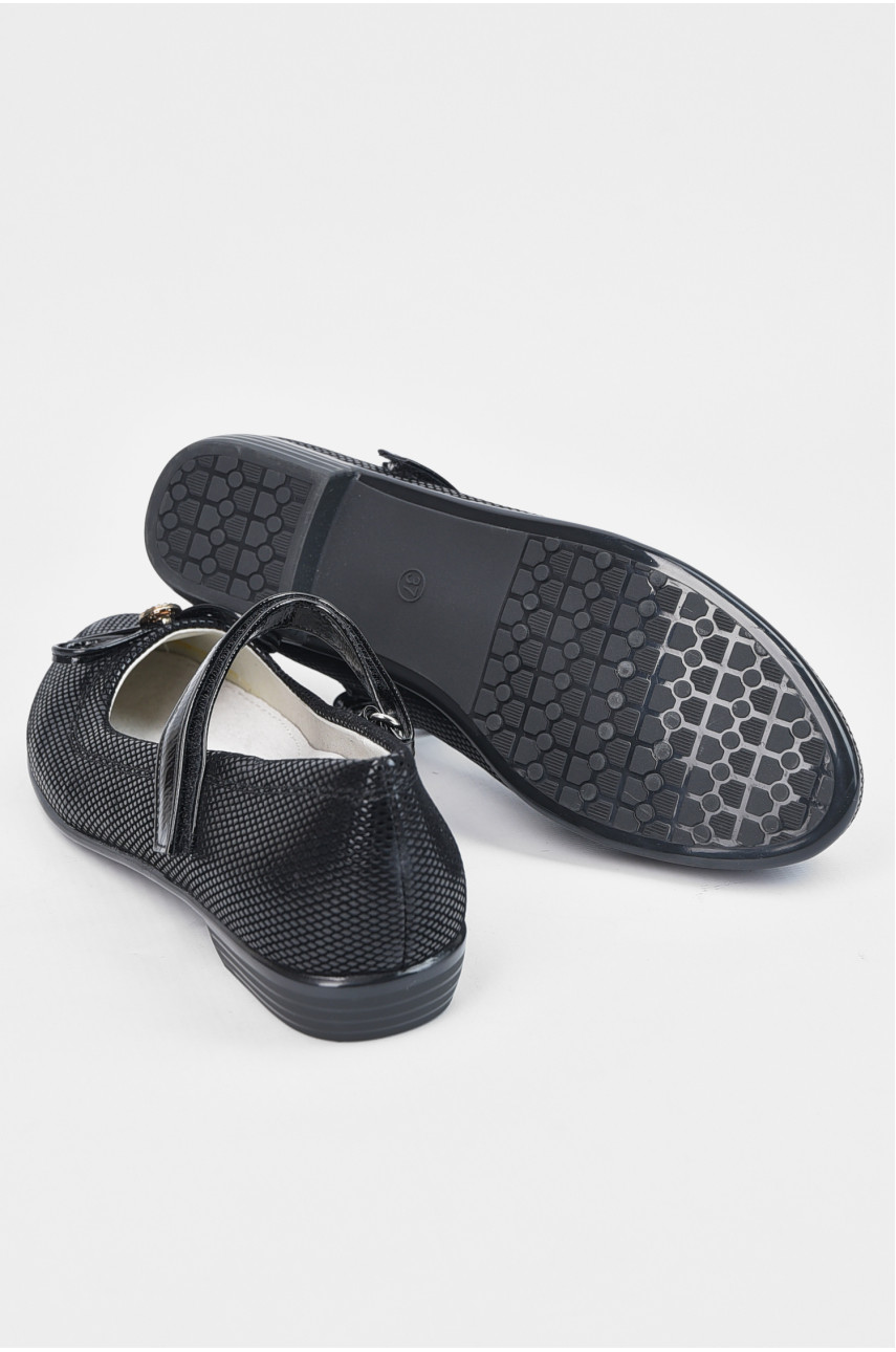 Туфлі для дівчинки чорного кольору на ліпучці 1962872 194958