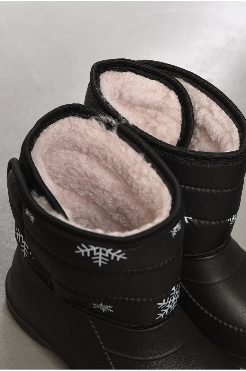 Дутики жіночі на хутрі чорного кольору 194965