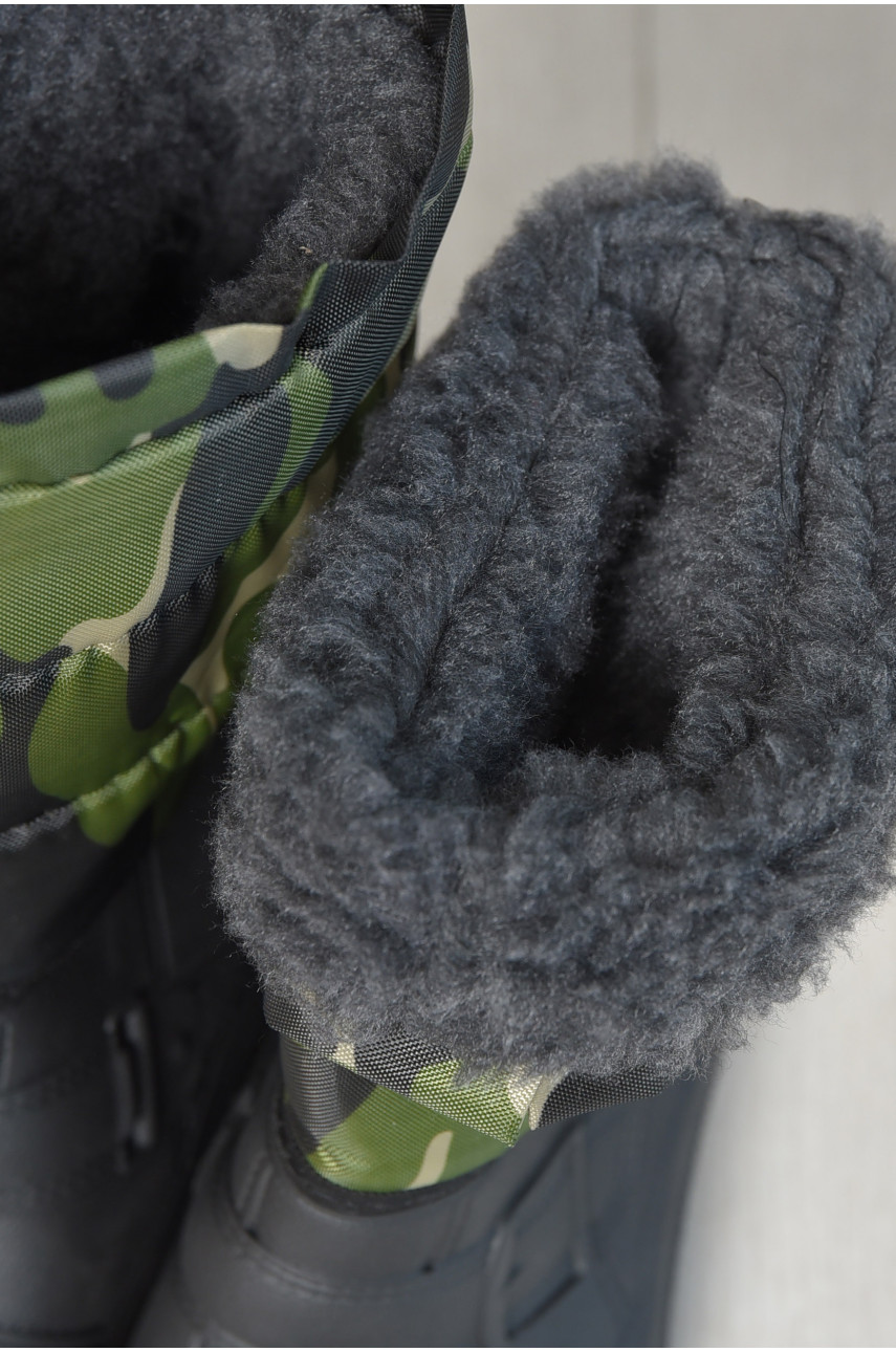 Дутики мужские пена на меху черного цвета 194972