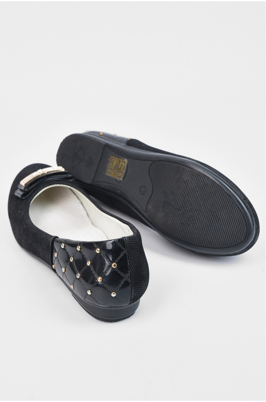 Балетки для девочки черного цвета NS-3309 194984