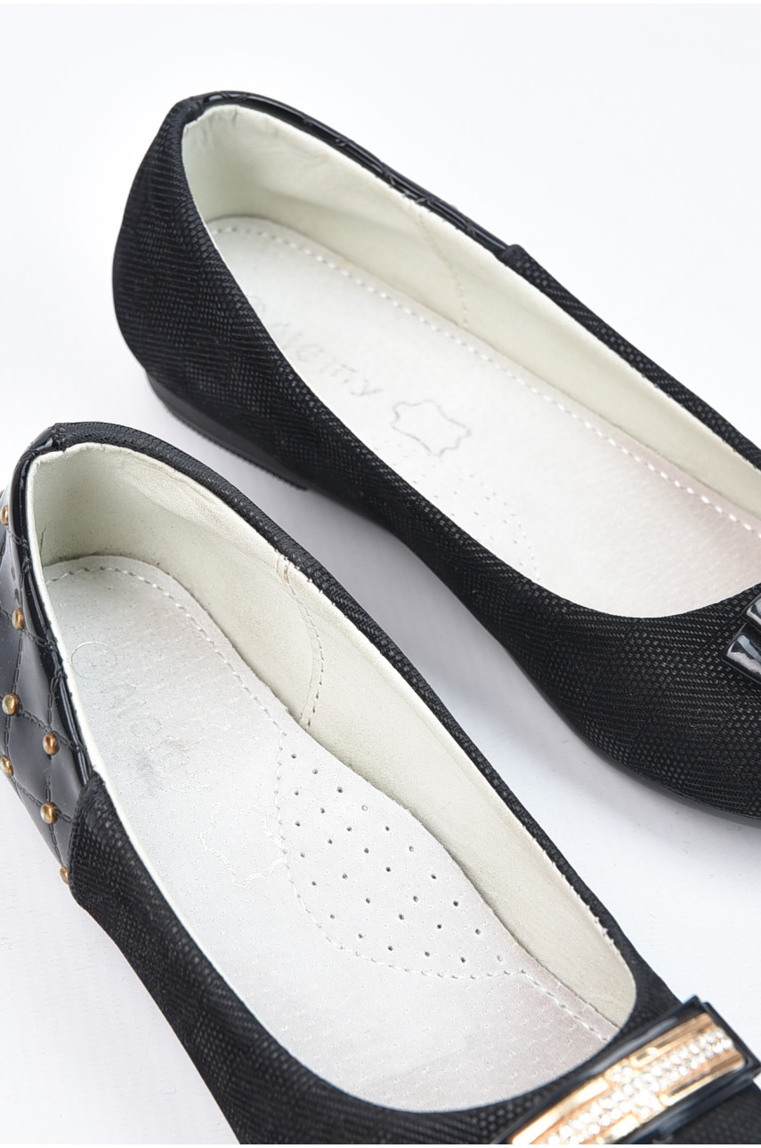 Балетки для девочки черного цвета NS-3309 194984