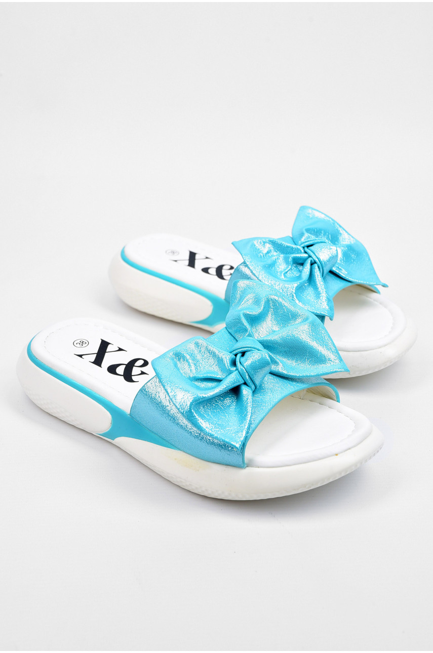 Шльопанці жіночі бірюзового кольору 19-61581 195017 Шльопанці жіночі бірюзового кольору 19-61581 195017