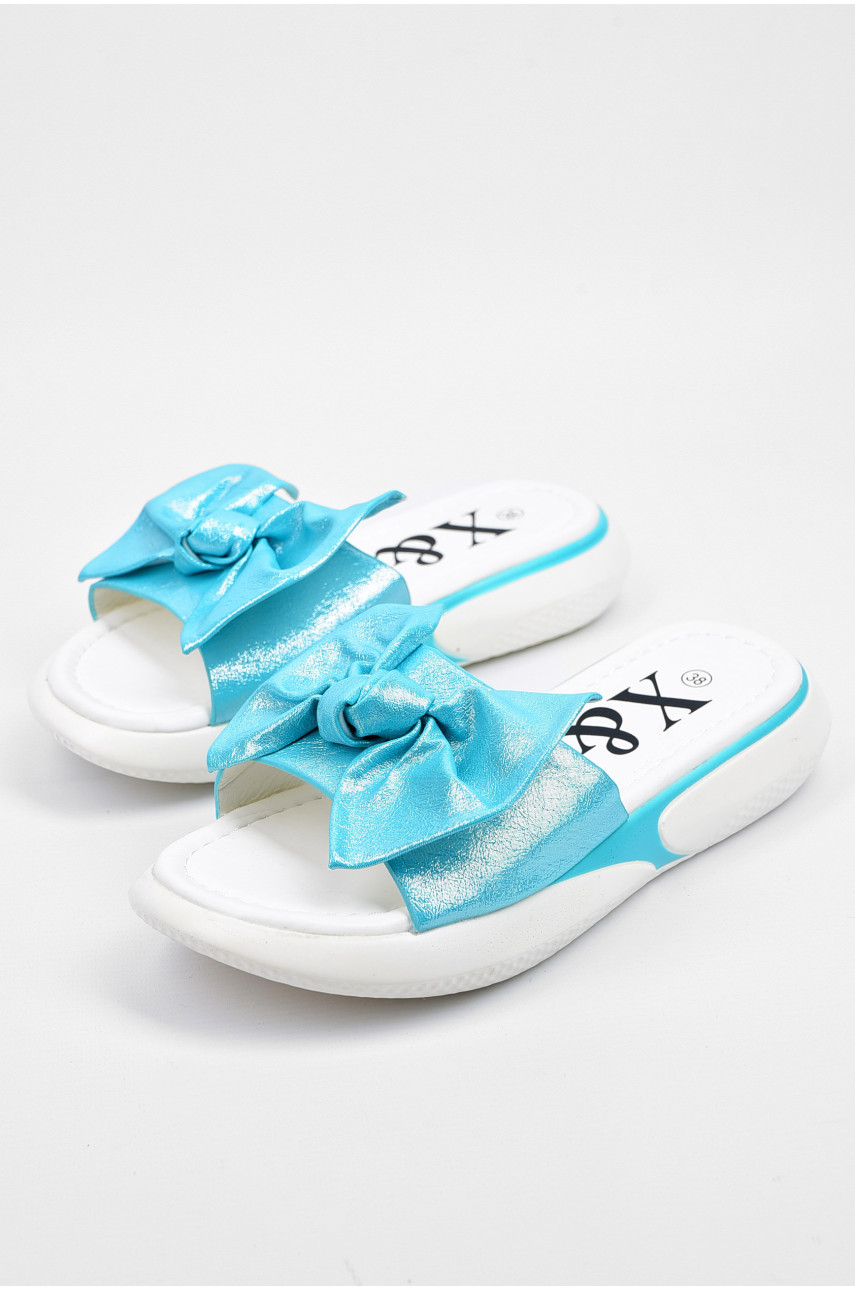 Шльопанці жіночі бірюзового кольору 19-61581 195017 Шльопанці жіночі бірюзового кольору 19-61581 195017