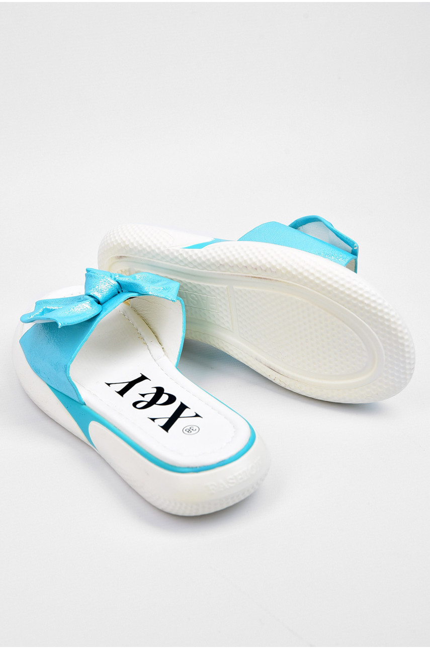Шльопанці жіночі бірюзового кольору 19-61581 195017 Шльопанці жіночі бірюзового кольору 19-61581 195017