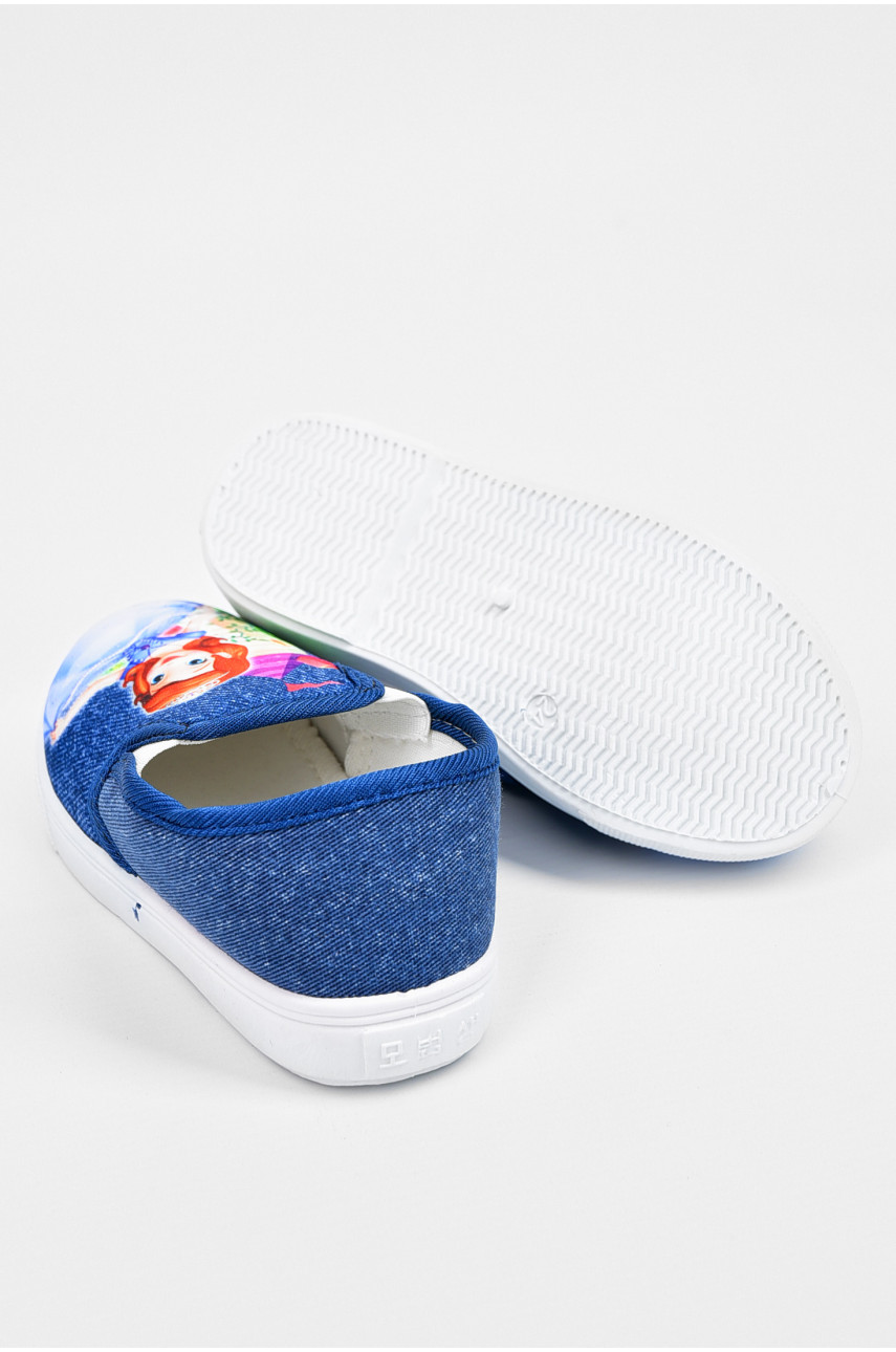 Мокасины детские синего цвета без застежки 19-6061 195044