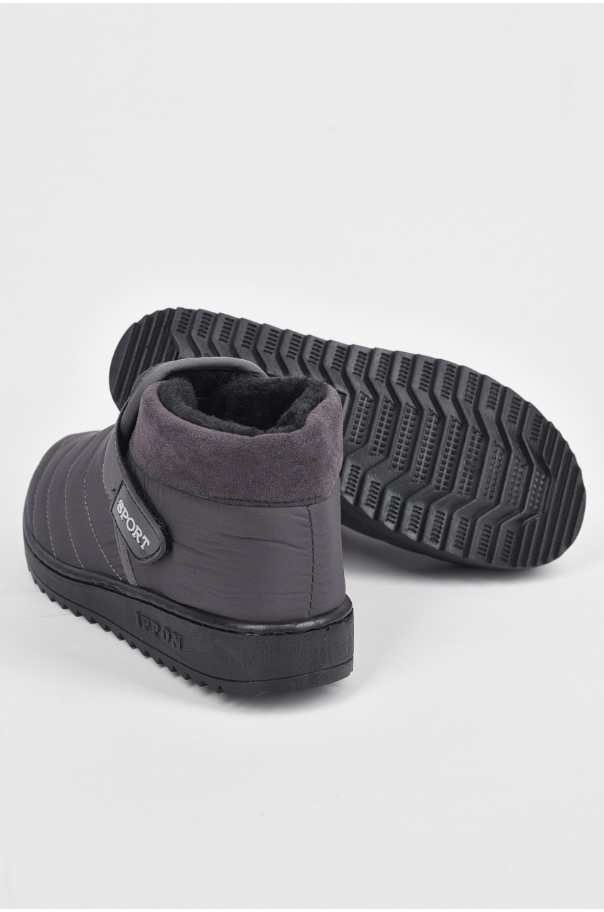 Черевики чоловічі зимові на хутрі сірого кольору 2853-3 195046