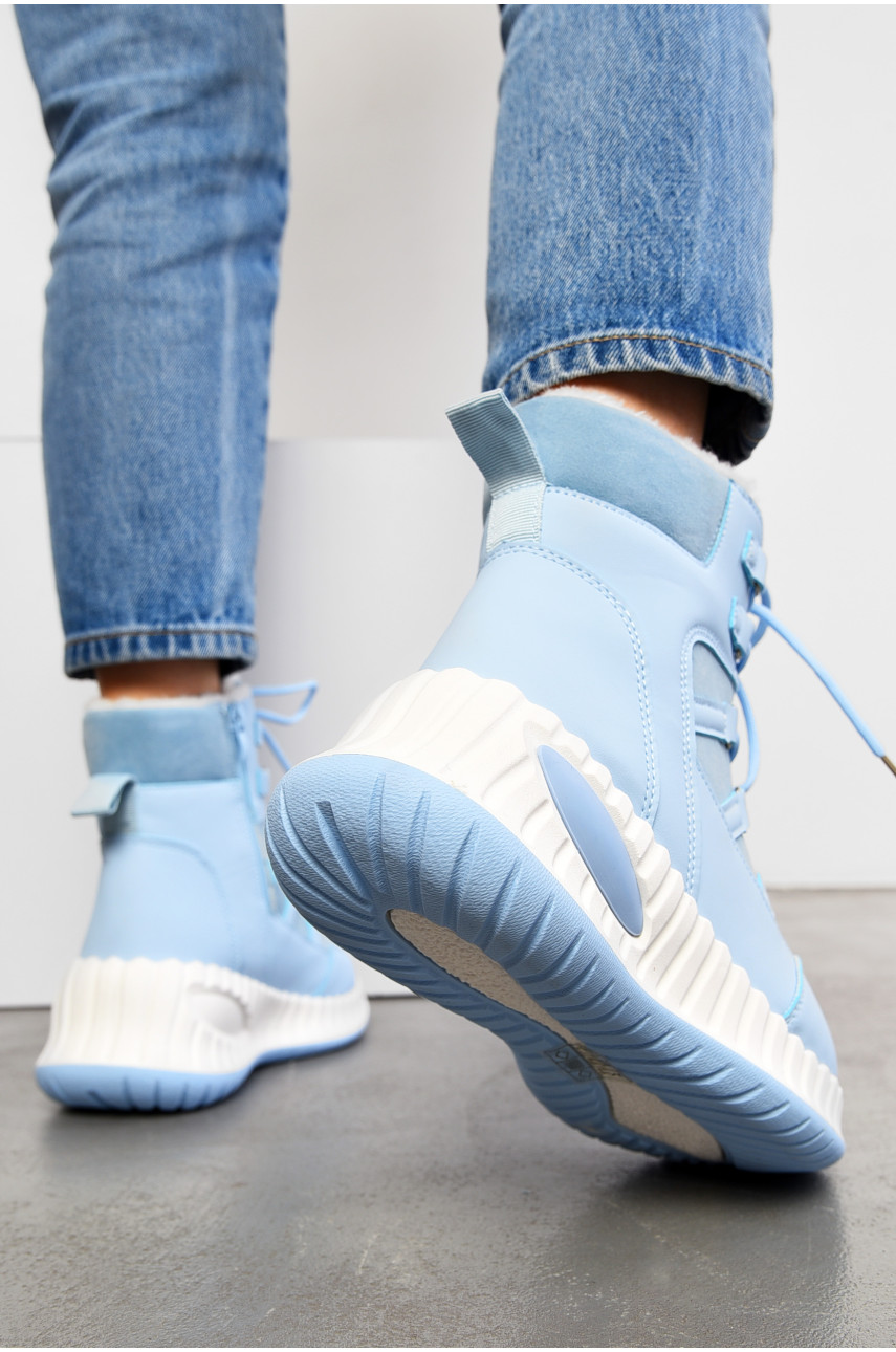 Ботинки женские зимние на меху голубого цвета H9301-0 195047 Ботинки женские зимние на меху голубого цвета H9301-0 195047