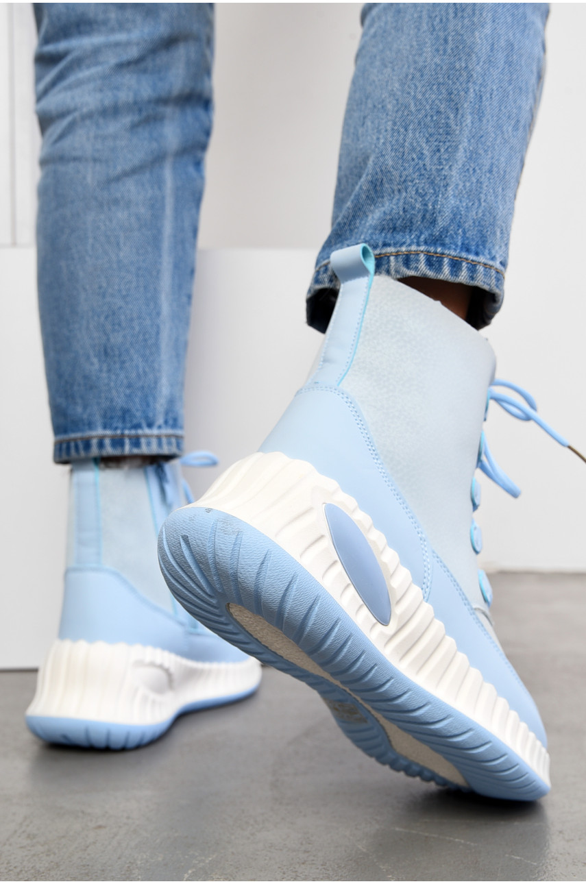 Ботинки женские зимние на меху голубого цвета H9311-0 195049 Ботинки женские зимние на меху голубого цвета H9311-0 195049