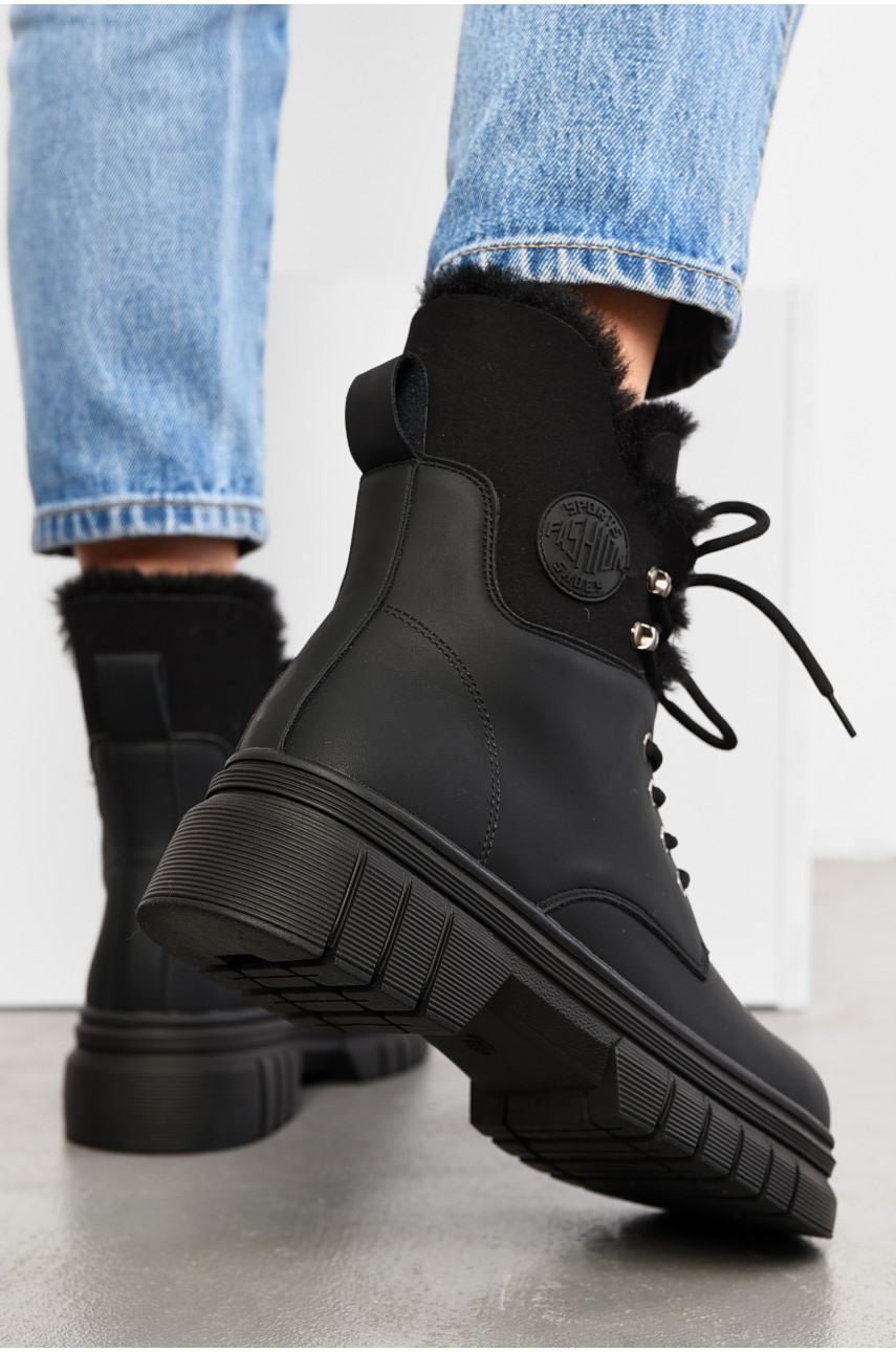Ботинки женские зимние черного цвета на меху J600-1 195058 Ботинки женские зимние черного цвета на меху J600-1 195058