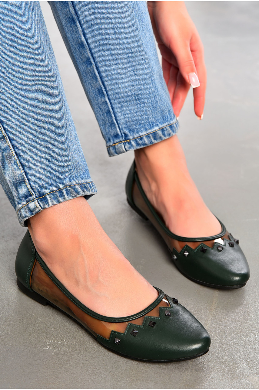 Балетки жіночі темно-зеленого кольору 19-56891 195068 Балетки жіночі темно-зеленого кольору 19-56891 195068