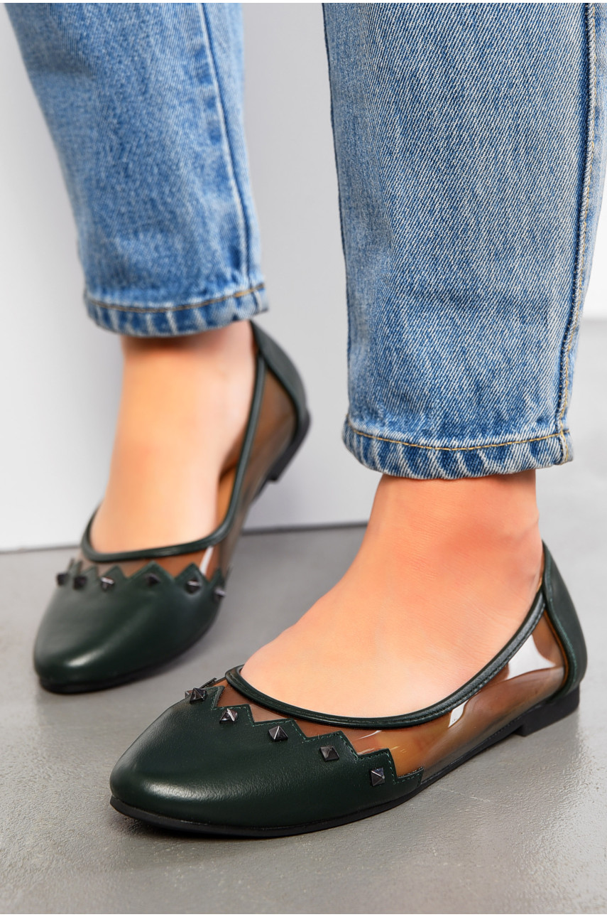 Балетки жіночі темно-зеленого кольору 19-56891 195068 Балетки жіночі темно-зеленого кольору 19-56891 195068