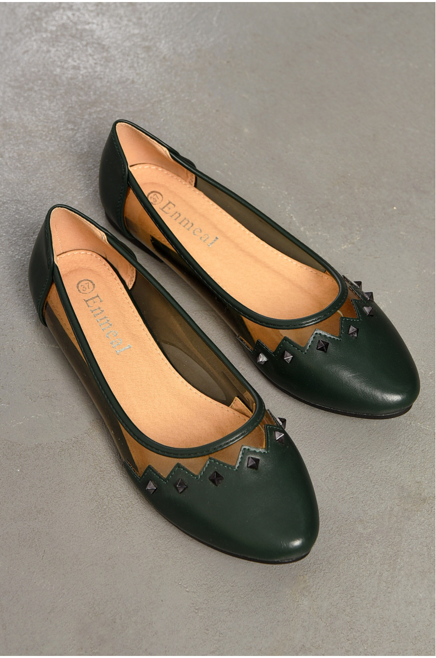 Балетки жіночі темно-зеленого кольору 19-56891 195068 Балетки жіночі темно-зеленого кольору 19-56891 195068