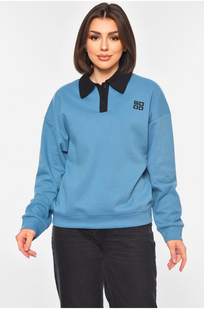 Свитшот женский голубого цвета 1506 195073 Свитшот женский голубого цвета 1506 195073