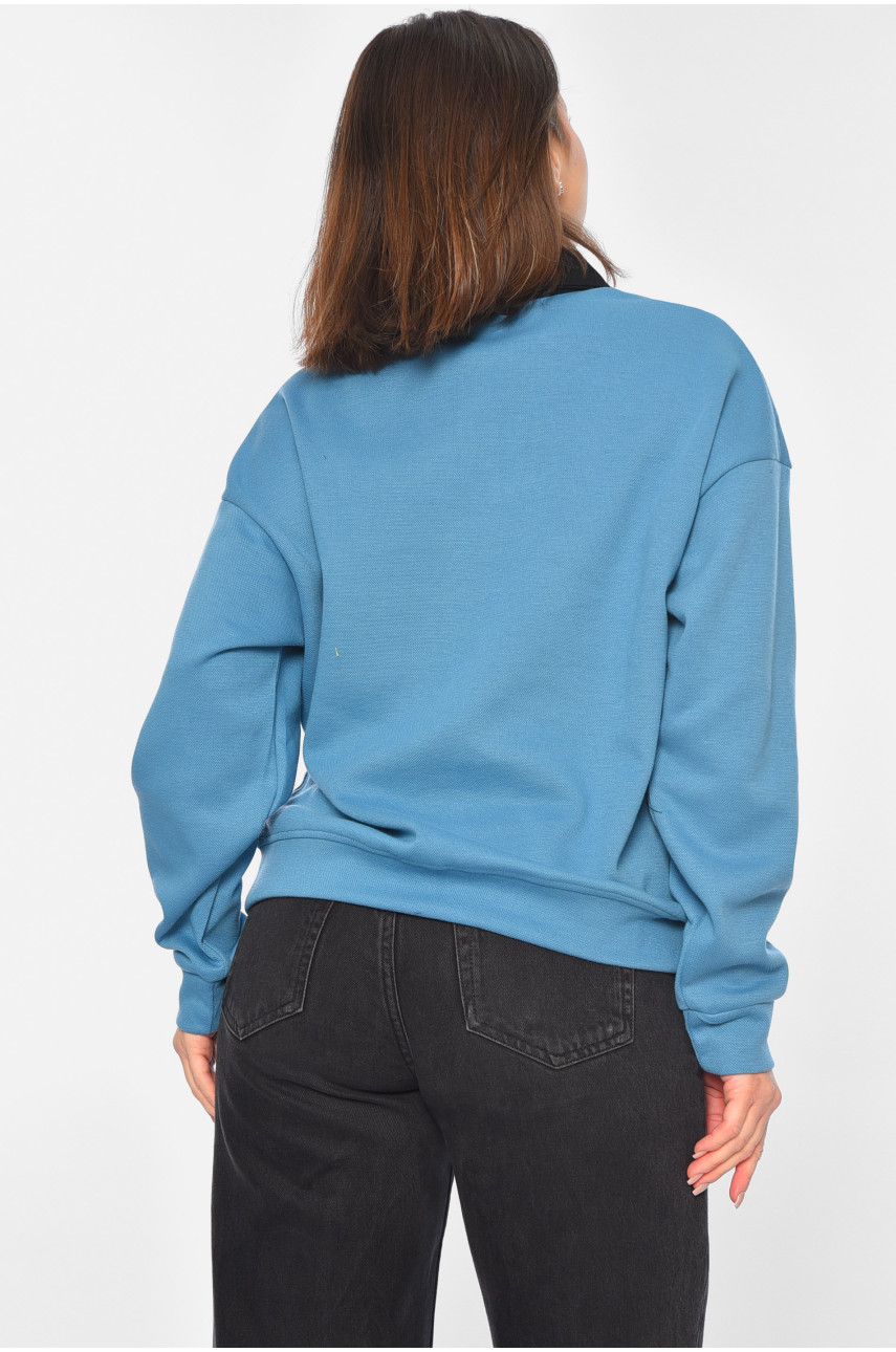 Свитшот женский голубого цвета 1506 195073 Свитшот женский голубого цвета 1506 195073