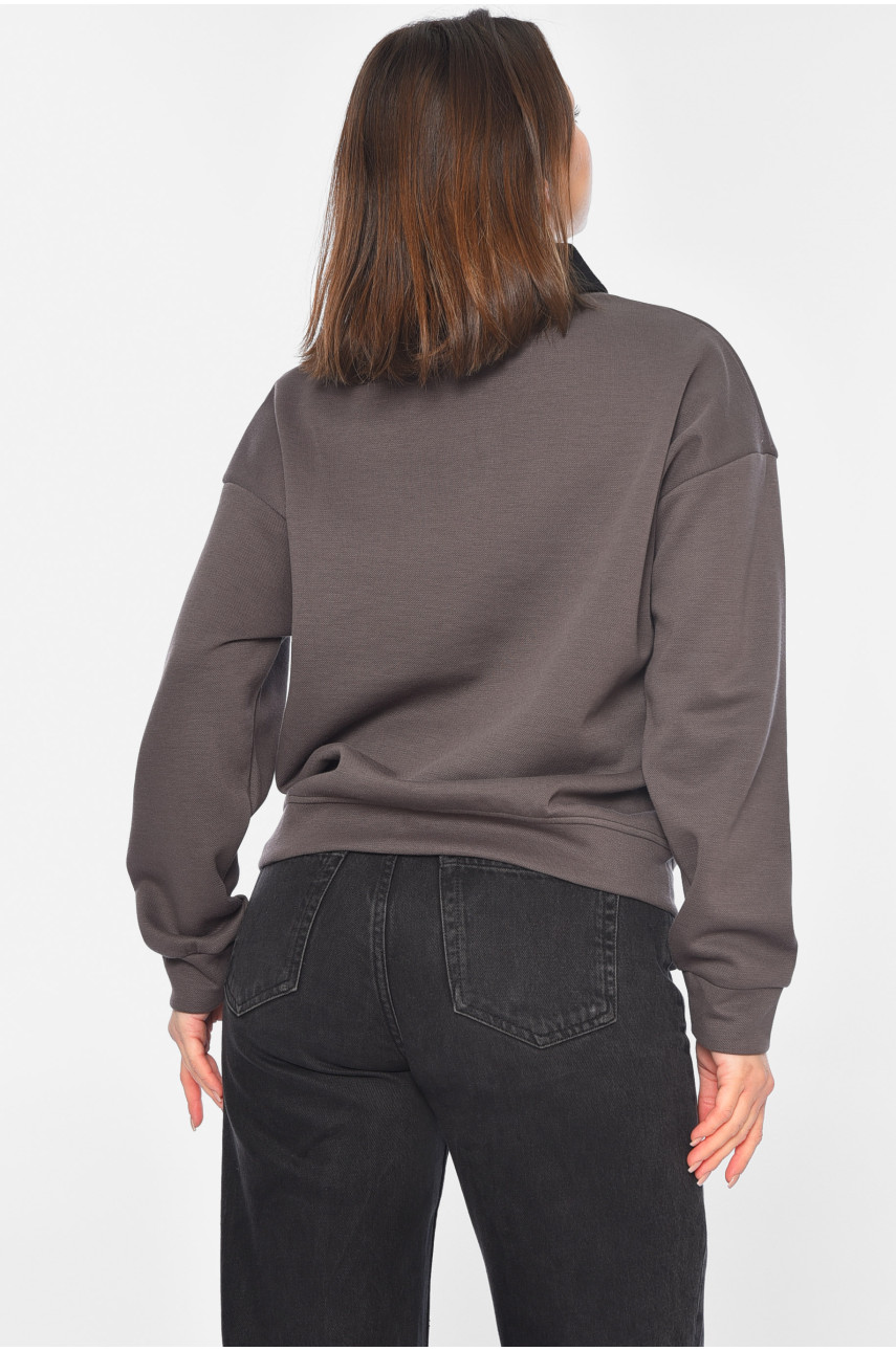 Світшот жіночий темно-сірого кольору 1506 195074 Світшот жіночий темно-сірого кольору 1506 195074