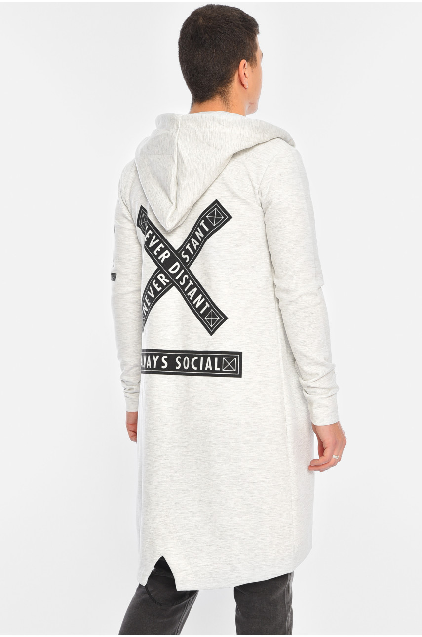 Кардиган чоловічий подовжений сірого кольору 4149 195076 Кардиган чоловічий подовжений сірого кольору 4149 195076