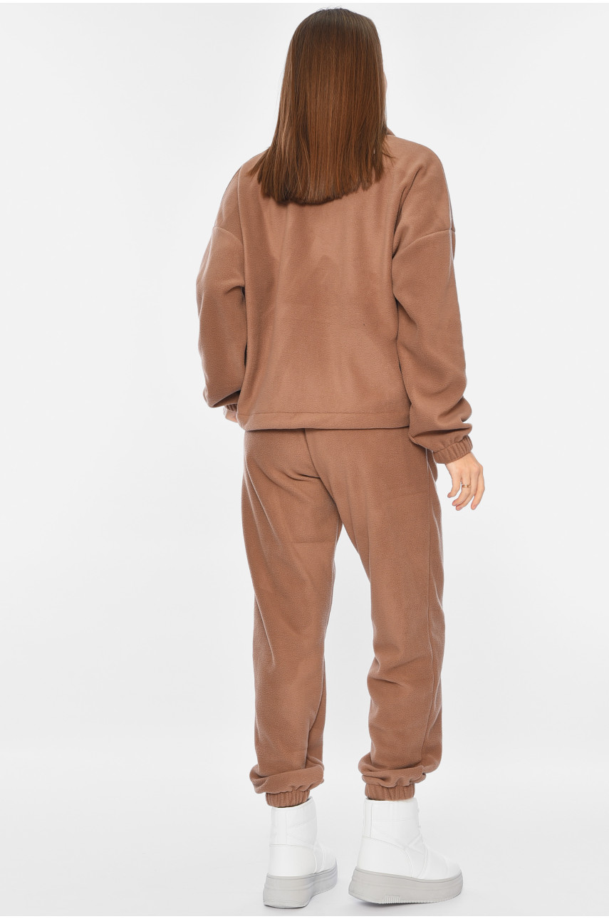 Спортивний костюм жіночий полар фліс коричневого кольору 8882 195082