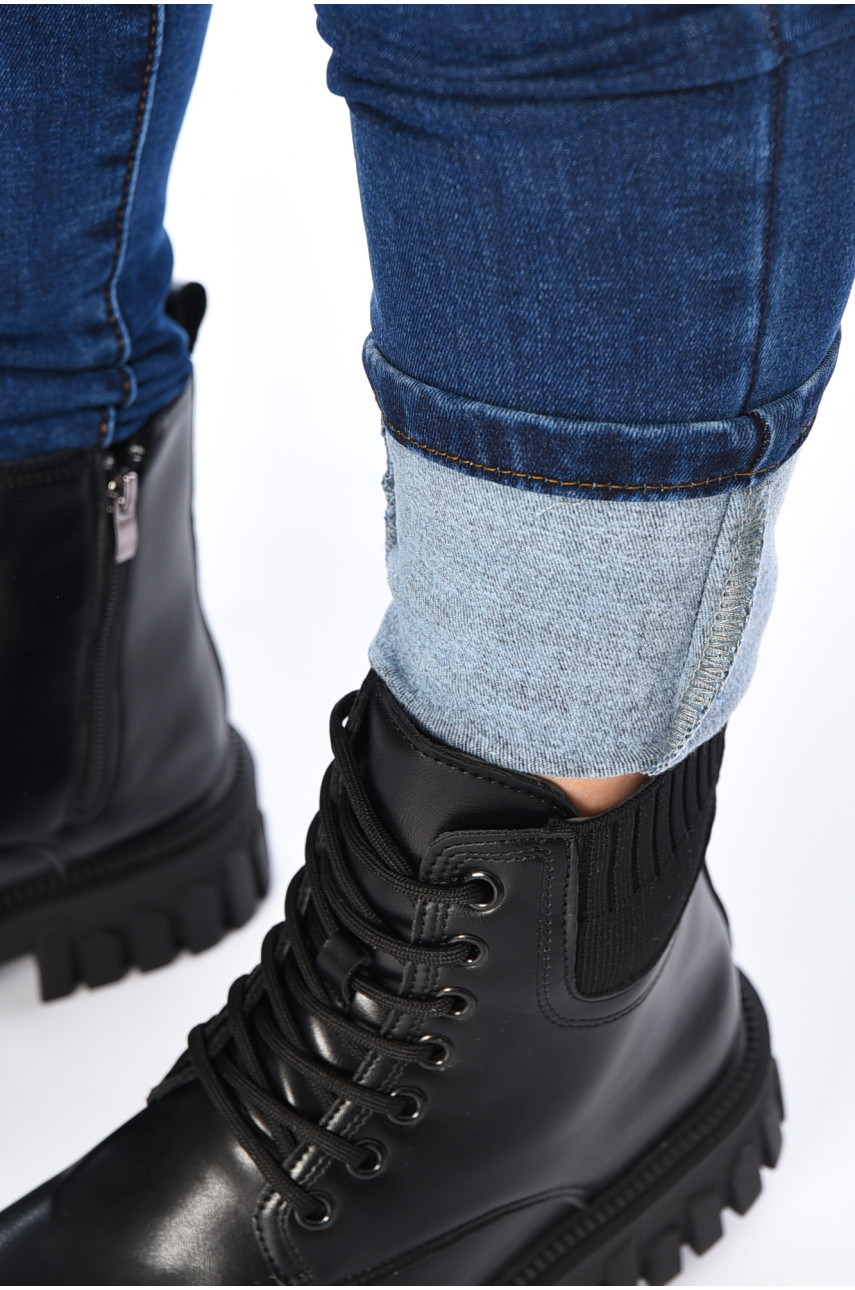 Джинси жіночі утеплені синього кольору 7137 195087