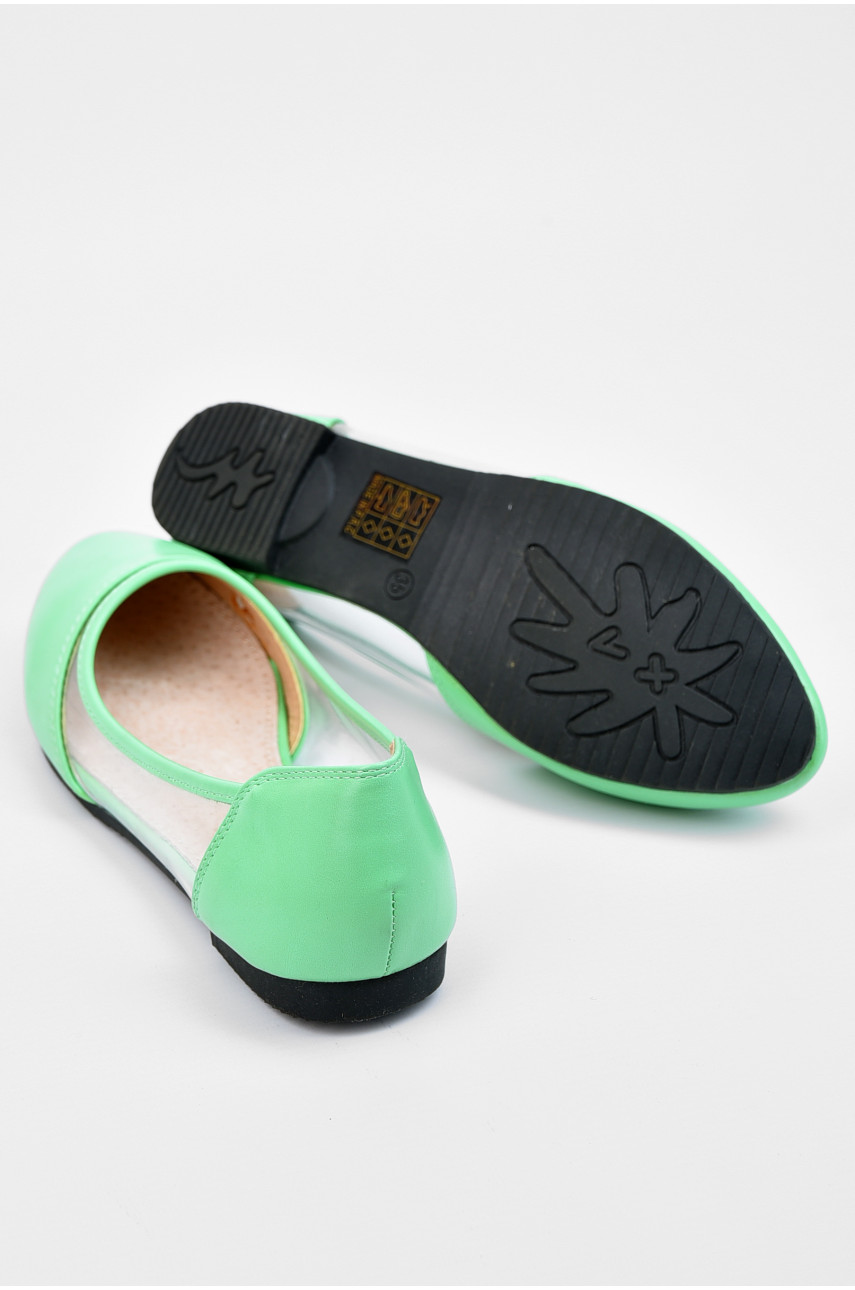 Балетки для девочки зелёного цвета 19-56891 195106