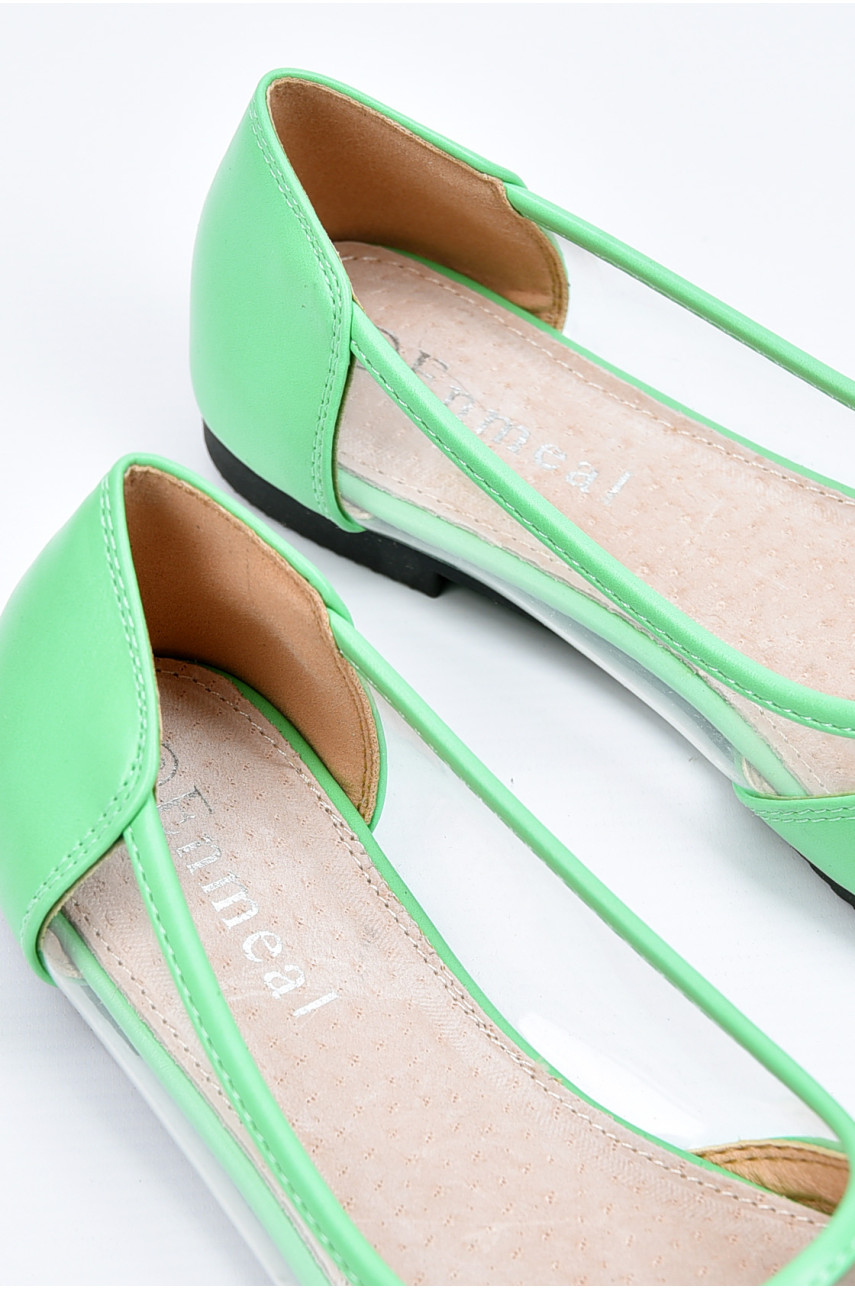 Балетки для девочки зелёного цвета 19-56891 195106